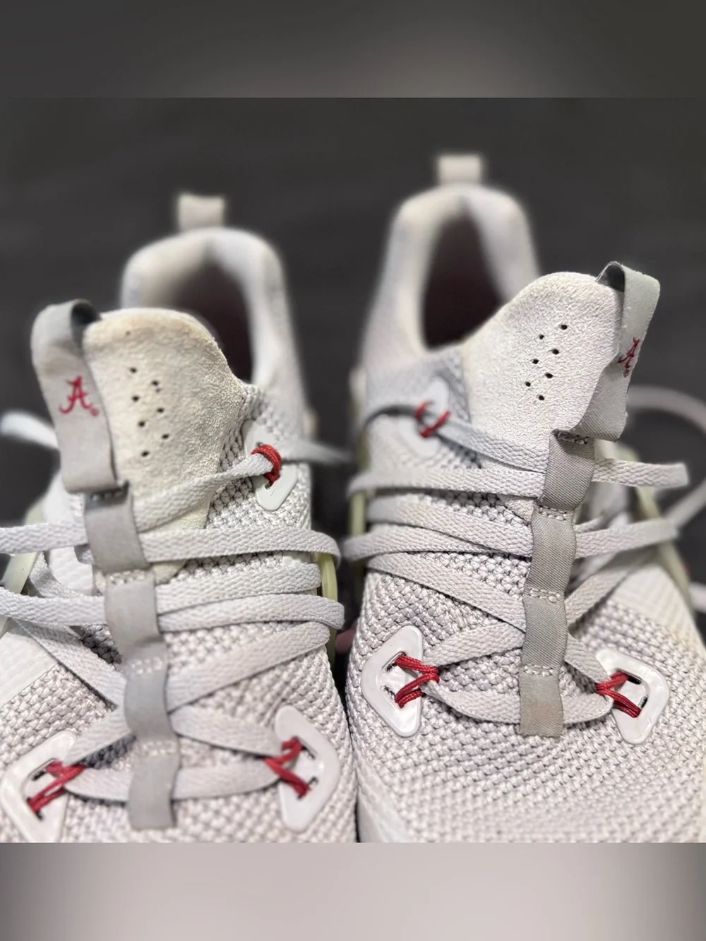 Nike Light Gray and Crimson Women's University of Alabama Sneakers